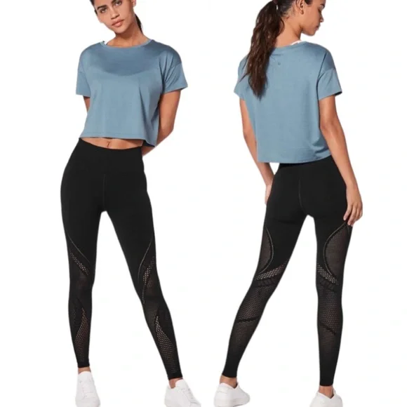 LULULEMON Reveal Tight Black Interconnect High Rise Full Length Leggings Size 4 - Picture 7 of 7